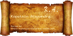 Kopstein Alexandra névjegykártya